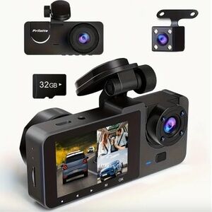 Black Dual Dash Cam with 32GB Card